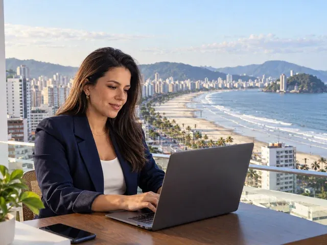 Vista da cidade de Santos, onde a Dra. Gisele atende online