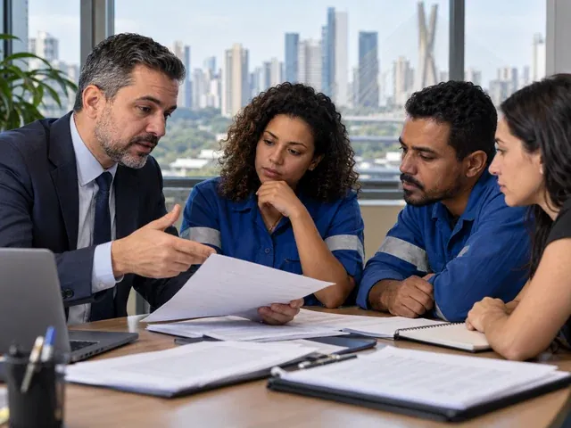 Trabalhador recebe orientação sobre seus direitos no emprego, em uma conversa sobre acordo coletivo prevalece sobre a lei? o que pode e o que não pode