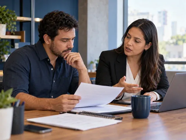 Gestor de pequena empresa revisa documentos trabalhistas no escritório, em uma conversa sobre contratar pj é legal? riscos para pequenas empresas em 2026