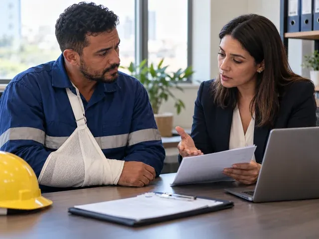 Trabalhador conversa com uma profissional de saúde sobre o afastamento, em uma conversa sobre empresa não emitiu cat: e agora?