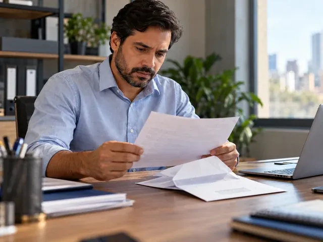 Gestor de pequena empresa revisa documentos trabalhistas no escritório, em uma conversa sobre empresa recebeu reclamação trabalhista: o que fazer em 72 horas