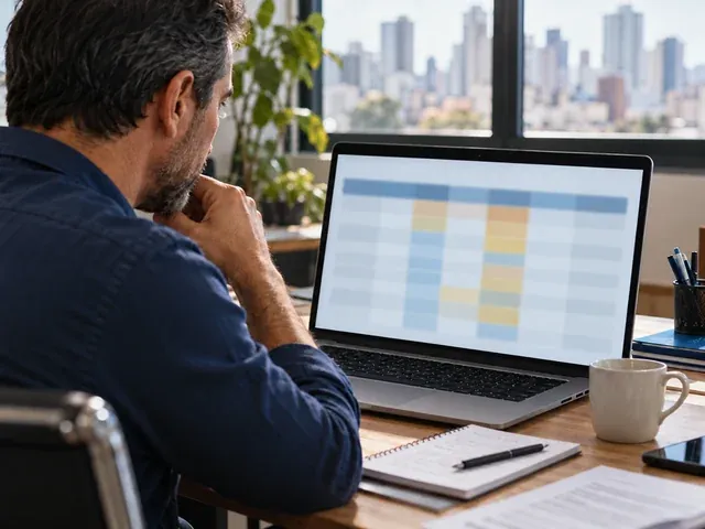 Gestor de pequena empresa revisa documentos trabalhistas no escritório, em uma conversa sobre passivo trabalhista: o que é e como descobrir se sua empresa tem