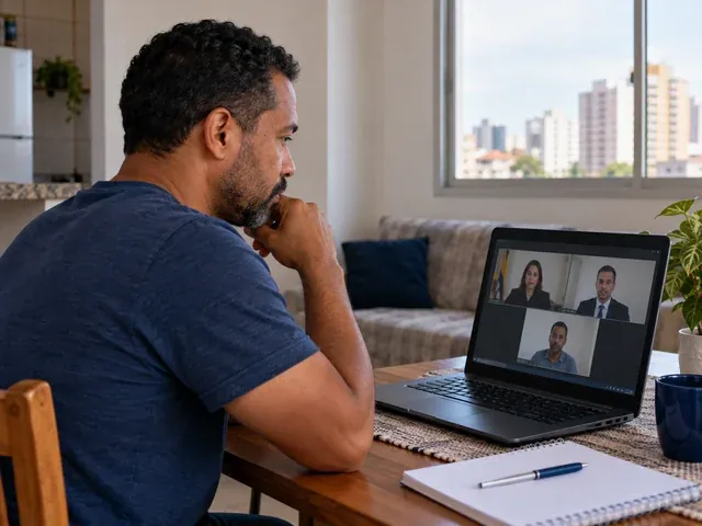 Cliente recebe orientação jurídica online sobre o processo trabalhista, em uma conversa sobre processo trabalhista em outra cidade: preciso viajar?