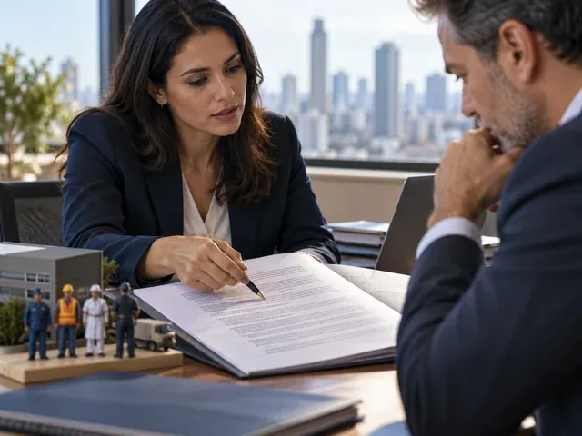Gestor de pequena empresa revisa documentos trabalhistas no escritório, em uma conversa sobre sucessão trabalhista na compra de empresa: checklist